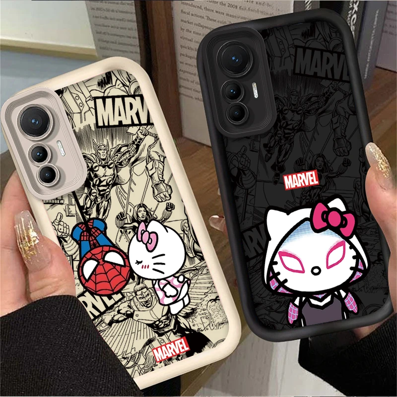 Marvel Spider Man Cat Silicone Phone Case For Xiaomi POCO X6 X5 X4 GT F3 F4 F5 M6 Pro X3 NFC Mi 13T 12T 11T 13 12 11 Lite 5G NE