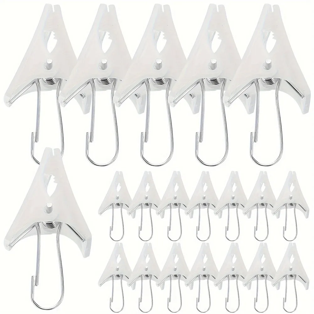 20/40PCS Drapery Hooks Plastic Curtain Clip Clamp Hanging Small Photo Clips Curtain Clip With Hook Hanging Clip Curtain Clamp