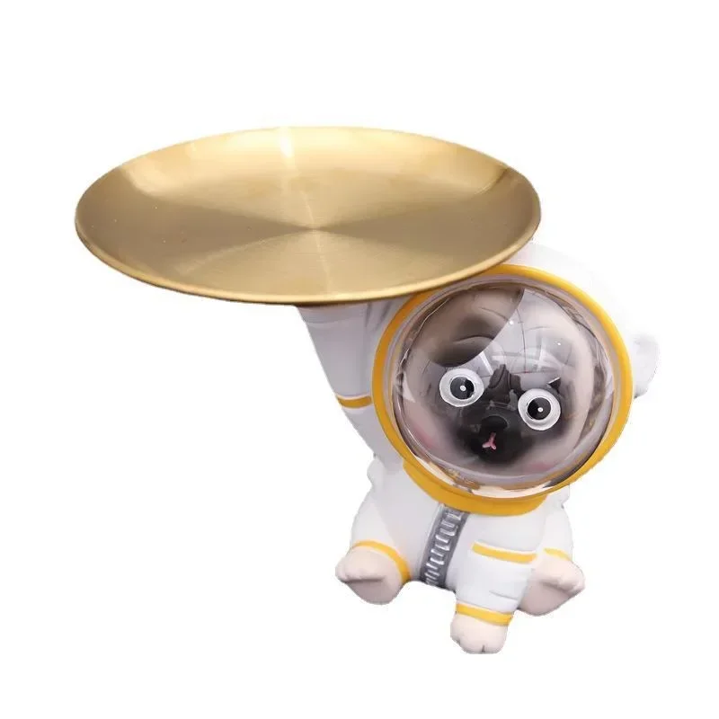 Astronaut Astronaut Space Vientiane Dog Tray with Light Living Room TV Cabinet Candy Tray Decorations
