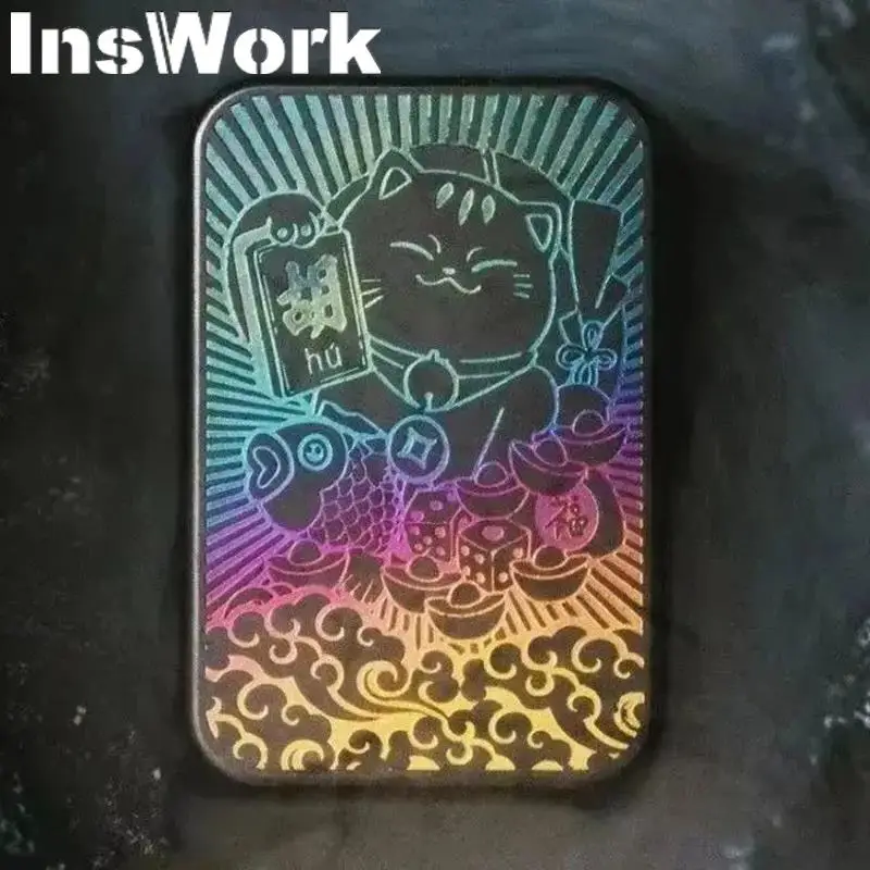 InsWork MOT Mahjong Zirconium Patch Push Slider Metal Slider Fidget