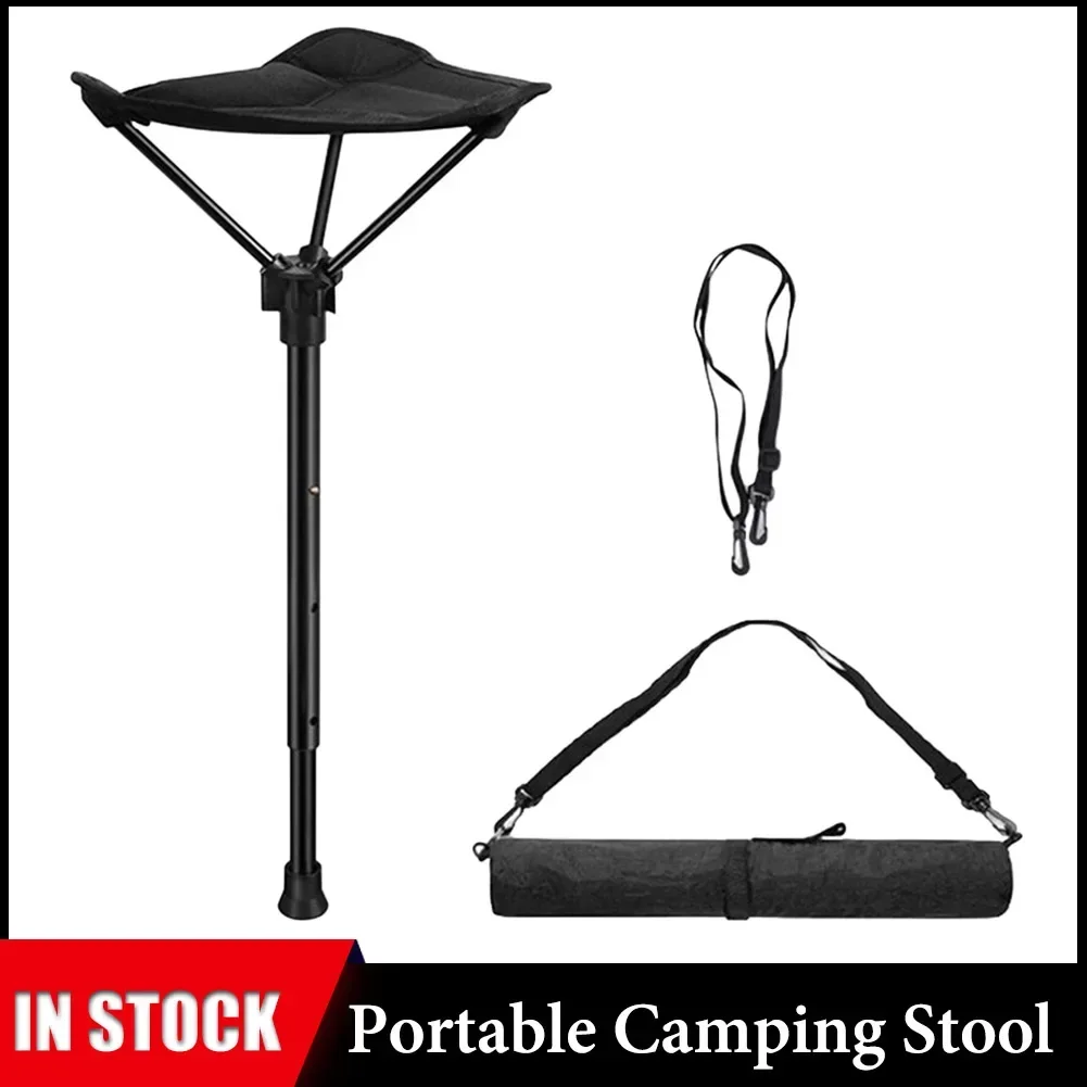 Camping Stool Retractable Hiking Chair Outdoor Folding Chair Heavy Duty One Leg Stool Seat For Camping Fishing Hiking Gardening