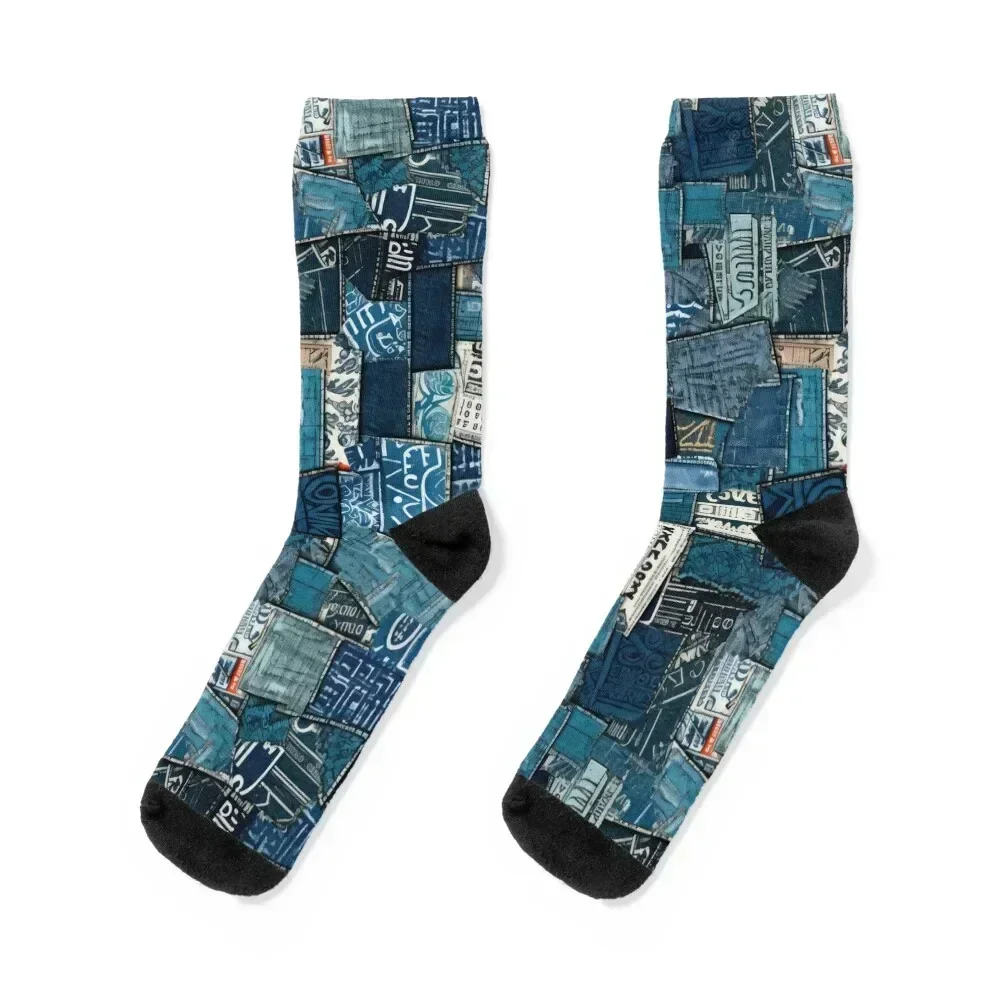 

Denim Pattern Socks Stockings man with print basketball shoes Socks Female Men's sheer gym winter gifts Socks For Girls Men's