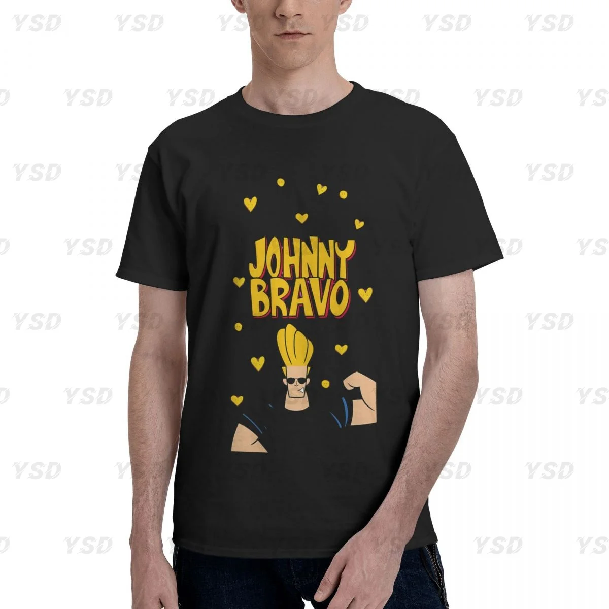 Johnny End Bravo Men's tight fitting sports Cotton T-shirt, Breathable,Oversized Tee shirt