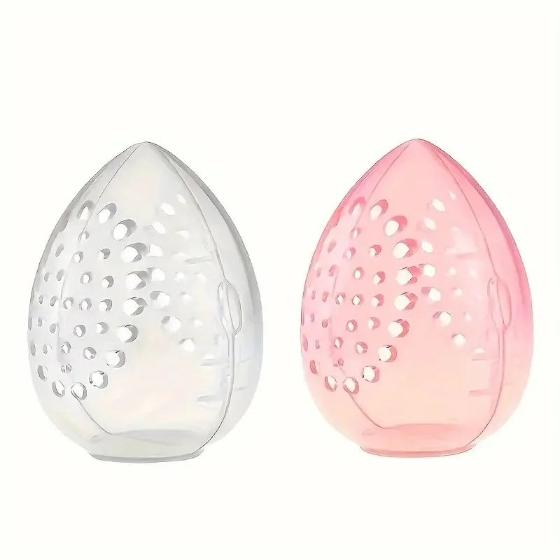 2pcs Protective Makeup Sponge Travel Case - Breathable Beauty Blender Holder Clear Storage Box - Travel Accessories