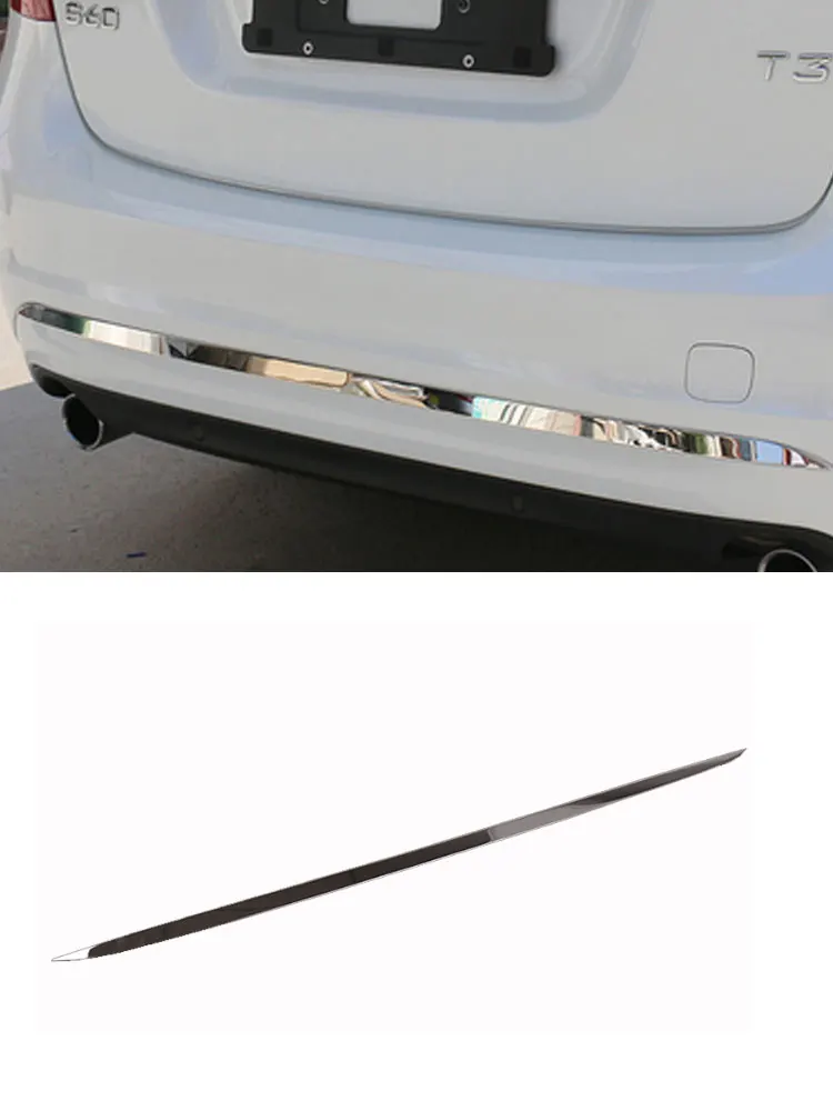 Für Volvo S60 modifizierte Heckstoßstangen-Zierleiste, Heckklappen-Chrom-Montageaufkleber, Heckstoßstangen-Zierleiste 2012-2018 Zubehör – Detail 5