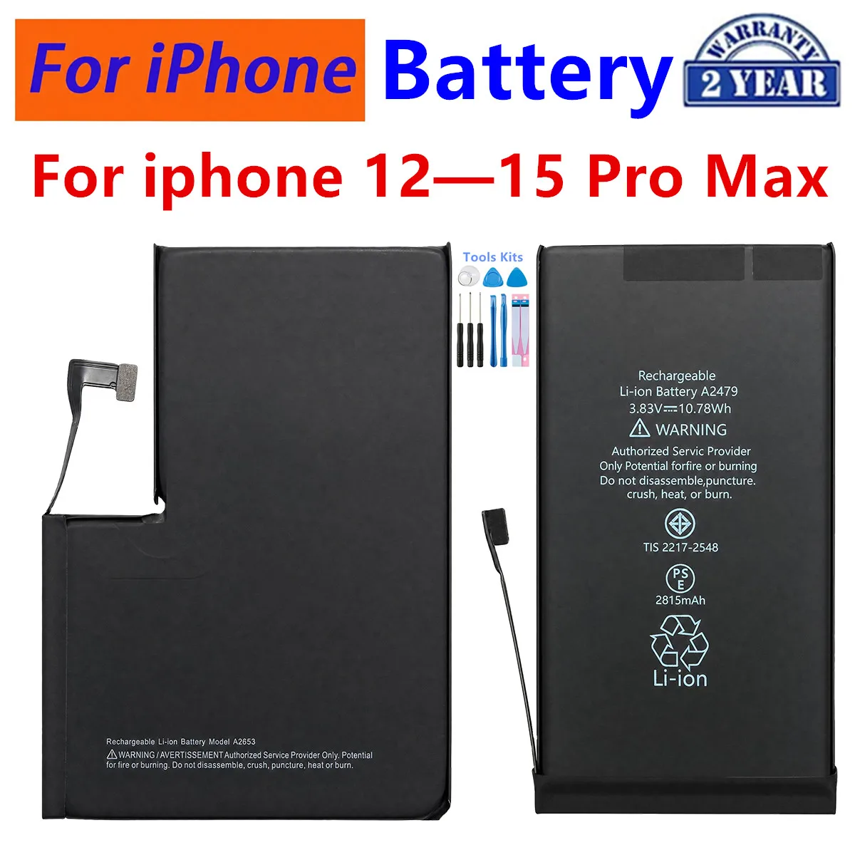 Bateria do iPhone 16 15 14 13 12 Pro MAX XS XR X XS MAX, zamienna bateria do iPhone 12 13 mini 14 15 16 Plus