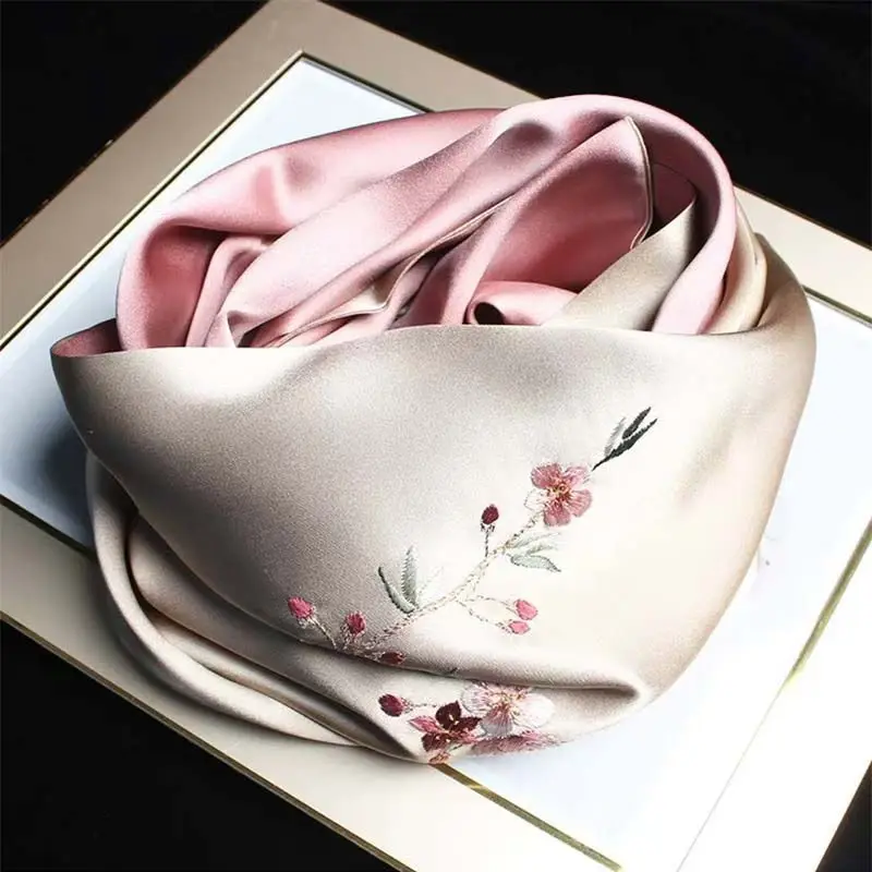 High Quality Embroidered Scarf Silk Teacher's Day Gift Teacher Elder for Cheongsam Shawl Ladies New Suzhou Embroidery