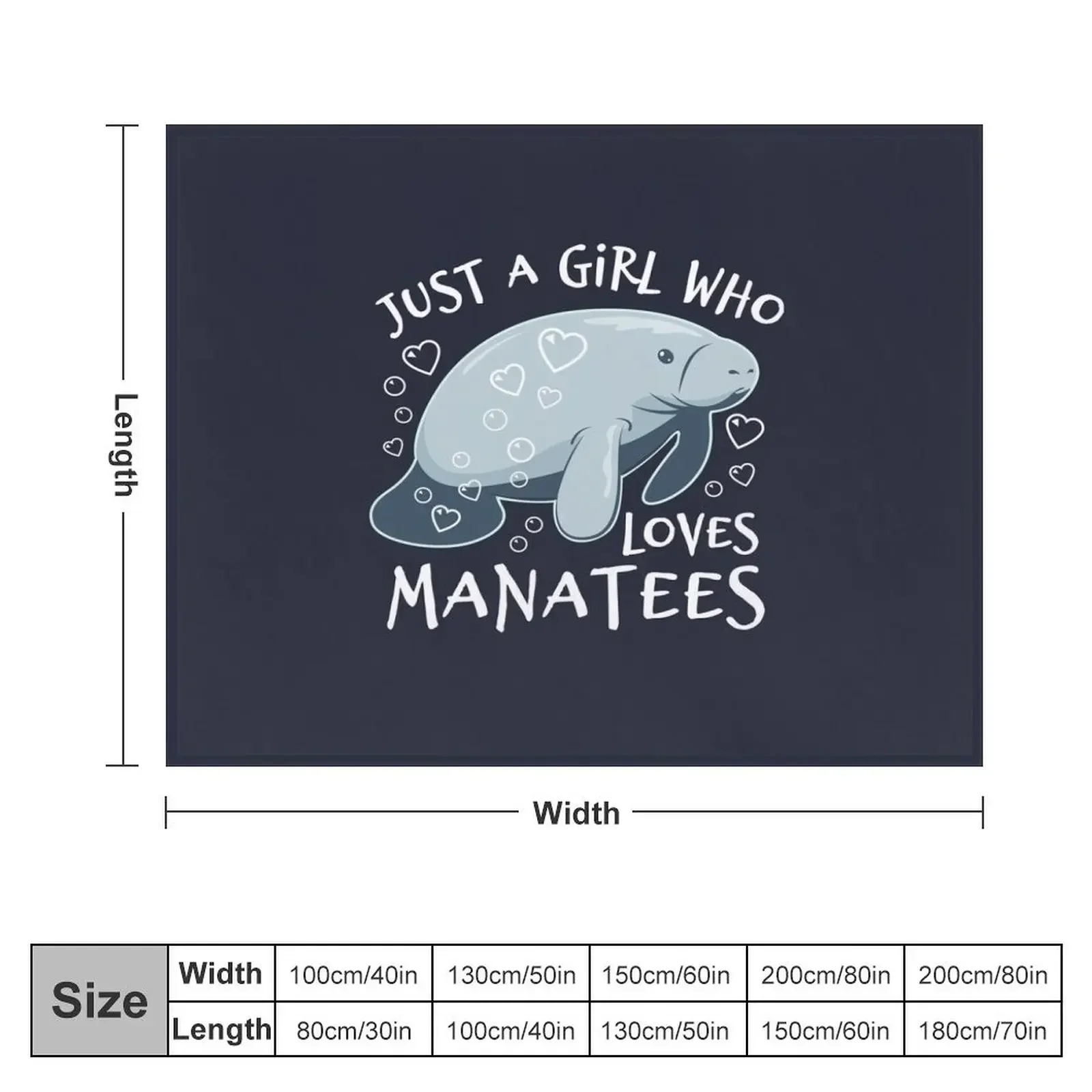 Just A Girl Who Loves Manatees - Cute Manatee Throw Blanket Travel Baby Blankets