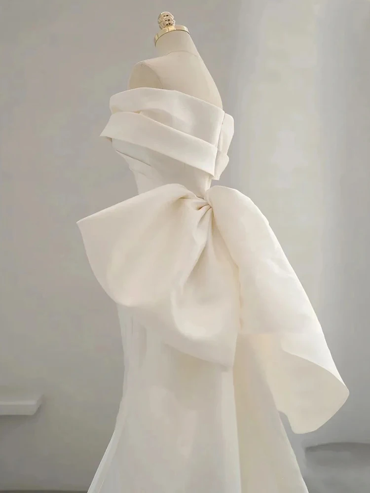 

Light Satin Wedding Dr One oulder Slim Fit White Bridal Gown for Small Stature Women out Door Wedding Dr 2025 New Sle