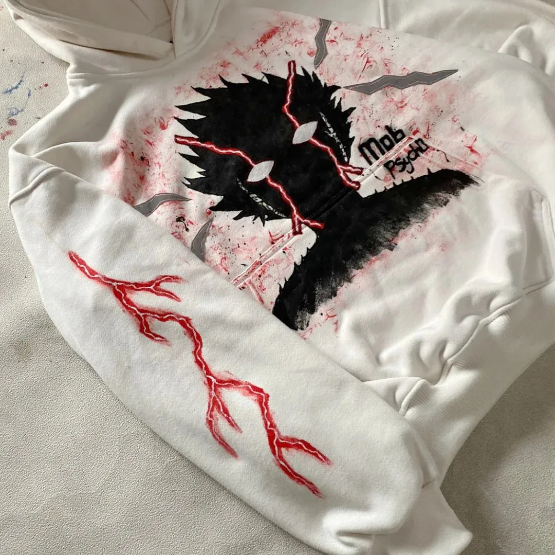 Y2K الغوغاء النفسي طباعة هوديس الشارع الجرونج أنيمي هوديس سترة طويلة الأكمام البلوز Harajuku النساء Y2k الملابس