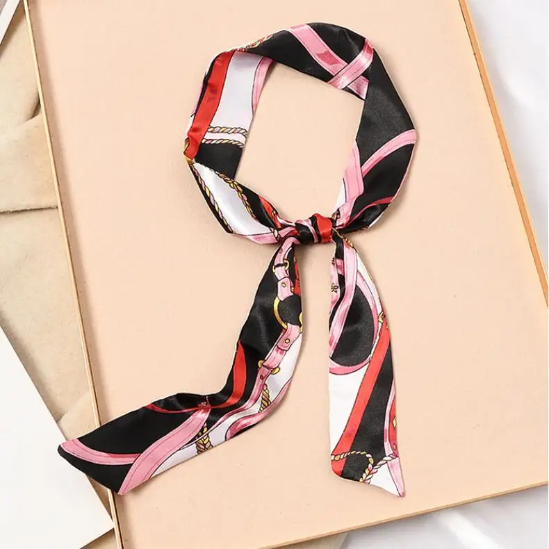 Mager Lang Haar Strip Vrouwen Zijden Tas Handvat Lint Sjaal Hals Sjaals Handvat Lint Haarband Hoofddoek Sjaals Tassen voor Vrouwen