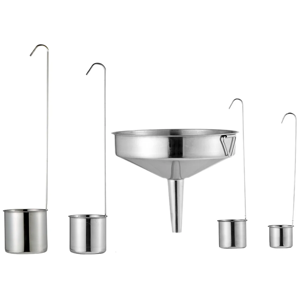 

1 Set Stainless Steel Funnel With Ladle For Oil Wine Transfer Kitchen Tool Pouring Dipper Cooking Gadget Essential Oil Filter