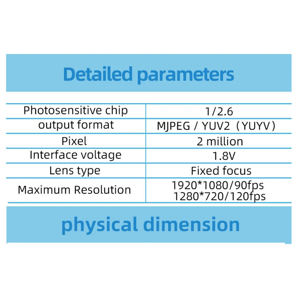 USB Global Shutter Split Camera Module 1080P90 Frame AR0234 Industrial Camera High-Speed Capture Without Driving B