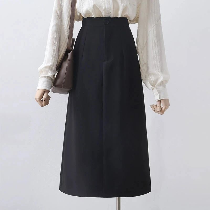 Office Ladies Temperament Long Skirts Spring Autumn Professional OL Female Skirts High Waist Straight Commuting Suits Skirts