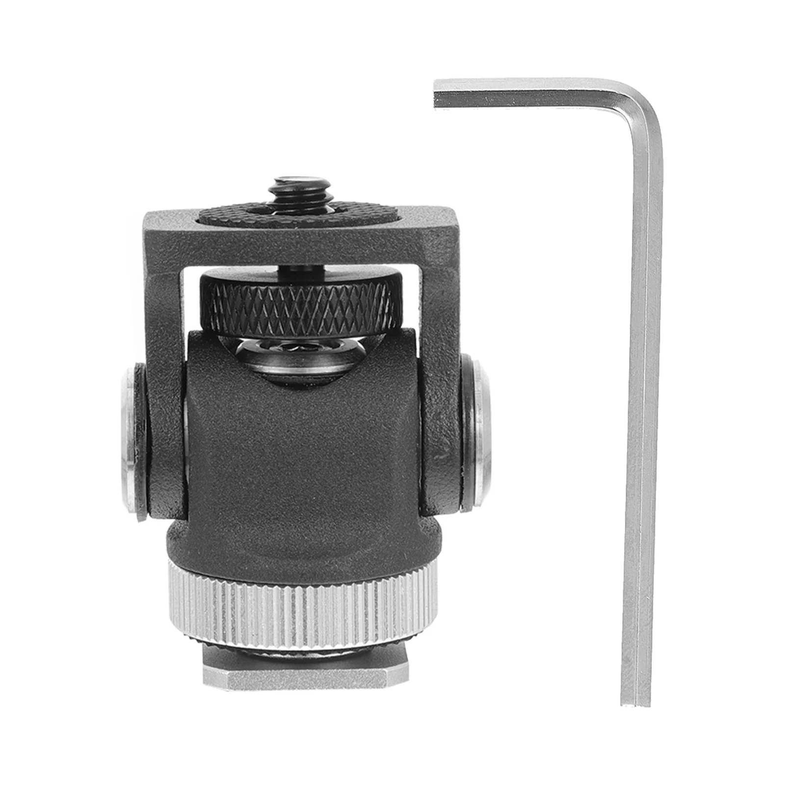 

Mini Ball Head 360 Rotatable Hot Shoe Mount Adapter Durable Aluminum Alloy Tripod Head Monitor Fill Light Camera Phone