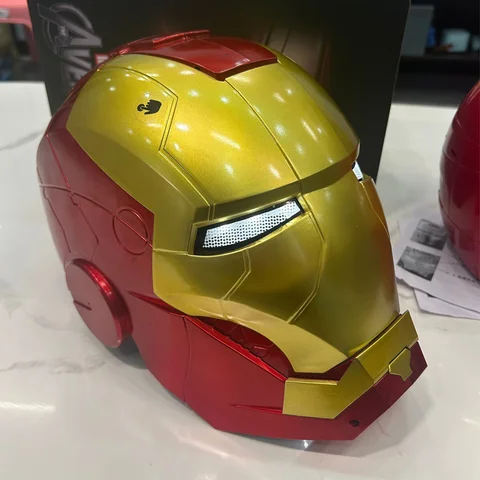 Marvel Comics Iron Man casque électrique portable masque 1:1 ouverture et fermeture automatiques modèle personnages jouets pour adultes cadeau d'anniversaire