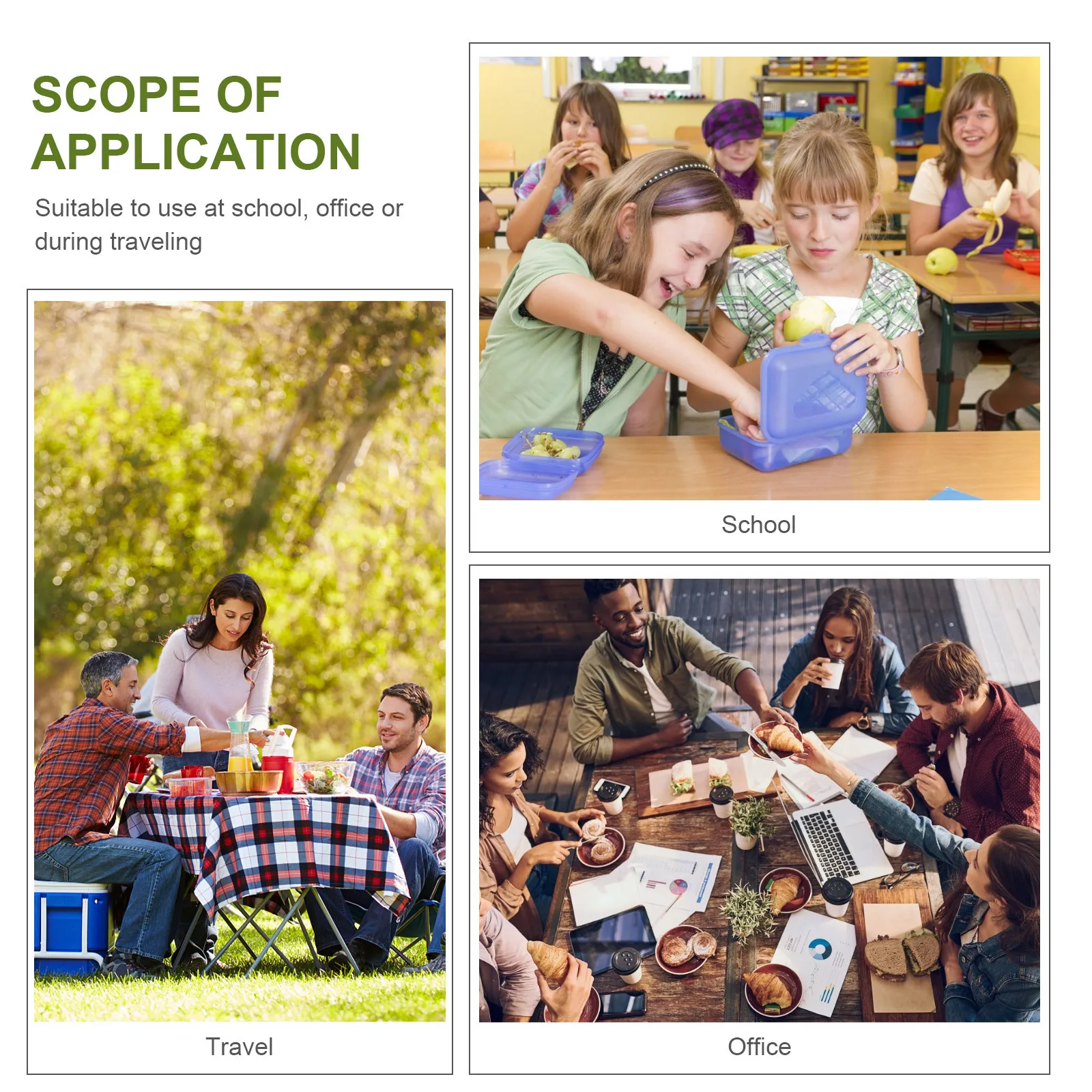 

Wooden Lunchbox Natural Eco-Friendly Bento Box with Removable Divider Smooth Polished Portable Food Container for Office Travel