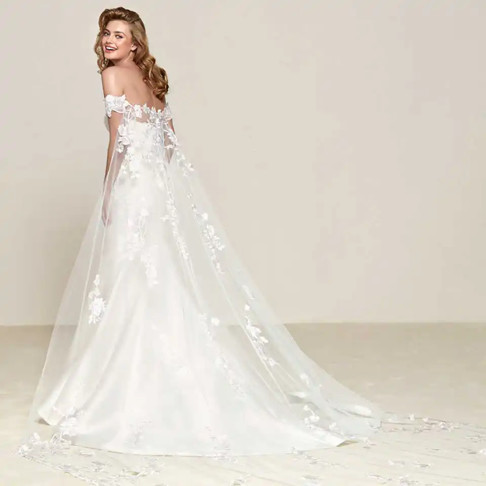 Robe De mariée sirène Vintage en dentelle, avec des Appliques en cœur, longueur au sol, avec traîne De balayage, personnalisée