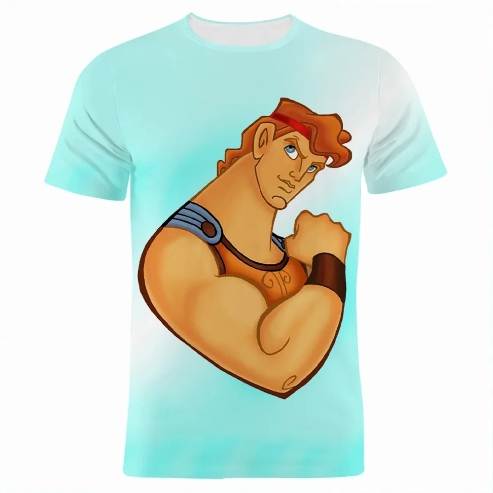 Disney T-Shirts Hercules Cartoon Anime 3D Print Streetwear Men Women Fashion Oversized T Shirt Kids Boys Girls Tees Tops Clothes