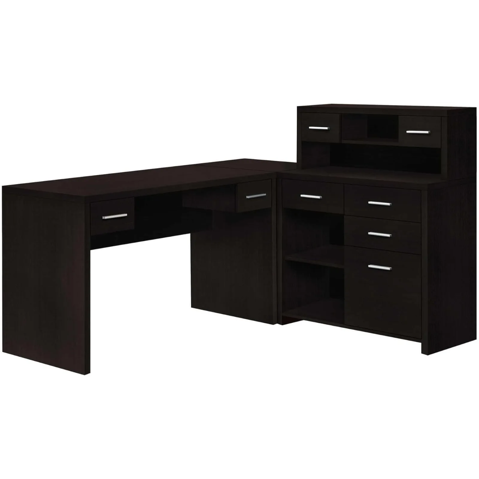 US Computer Desk L-Shaped - Left or Right Set- Up - Corner Desk with Hutch 60