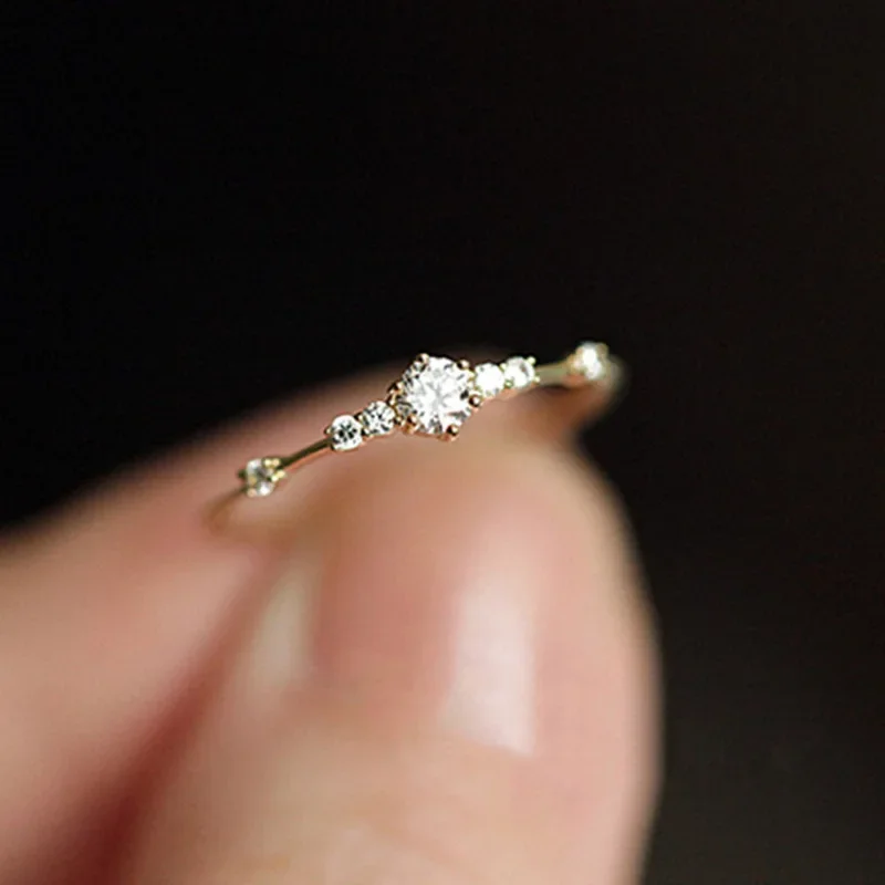 

925 Silver Korean Version Light Luxury Love Zircon Overlay Adjustable Opening Ring for Women Fine Jewelry Minimalist Accessories