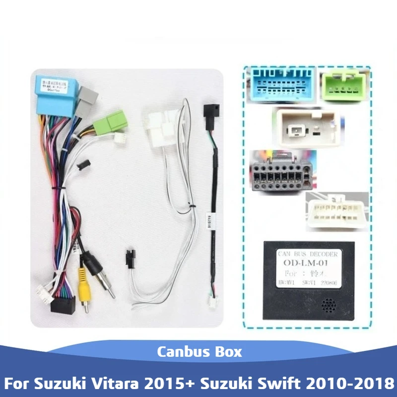 Adaptador de 16 pines de caja Canbus de Radio de coche Android para Suzuki Vitara 2015+ Suzuki Swift 2010-2018 Suzuki Grand Vitara 2005+