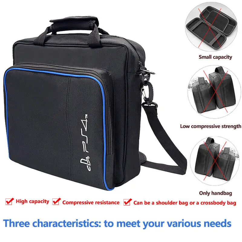 For PS4 Game Protective Bag Storage Carrying Case Outdoor Travel Shoulder Bag