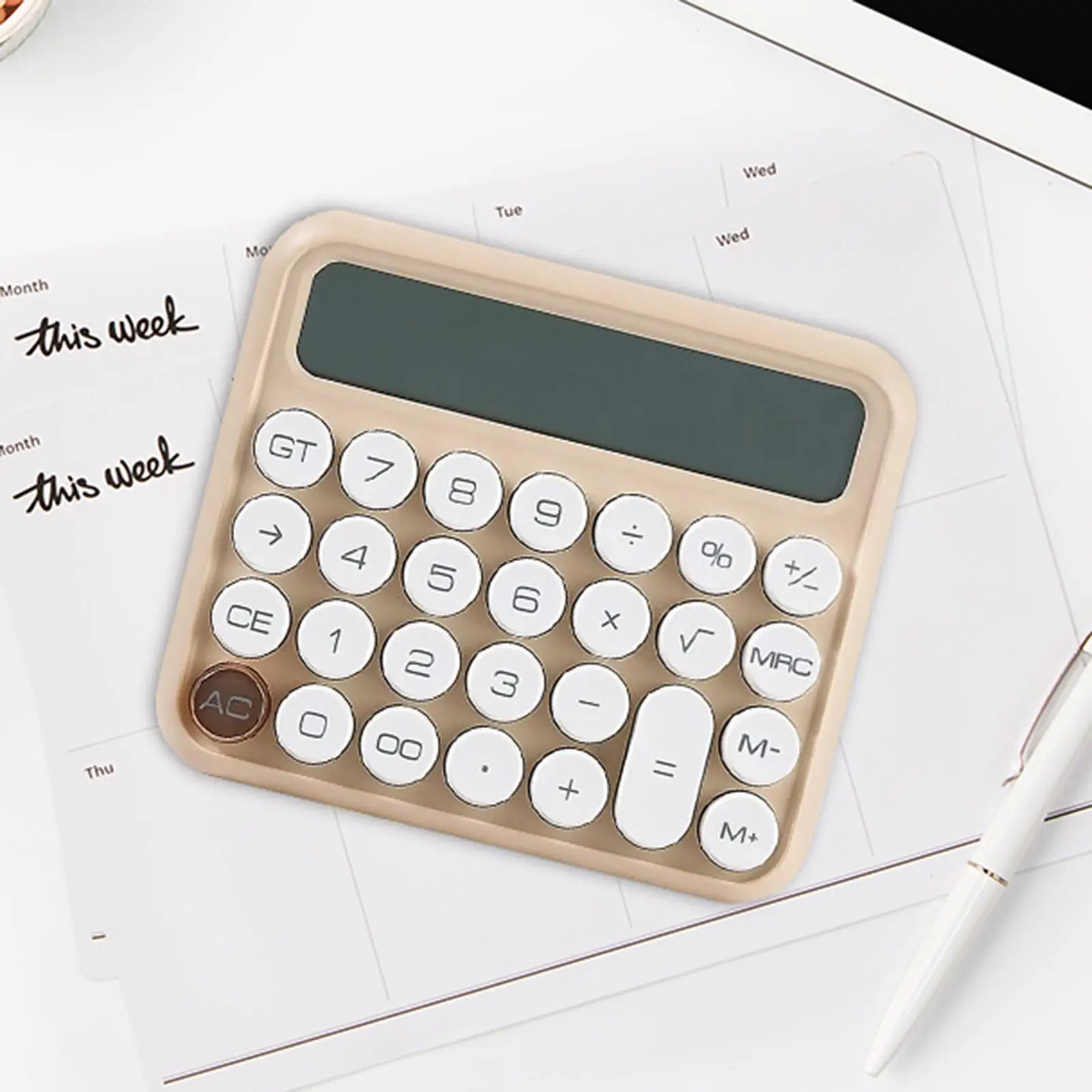 12 Digits Electronic Calculator Portable Desk Calculator Office Big Button Automatic Sleep for Basic Office Home Accessories