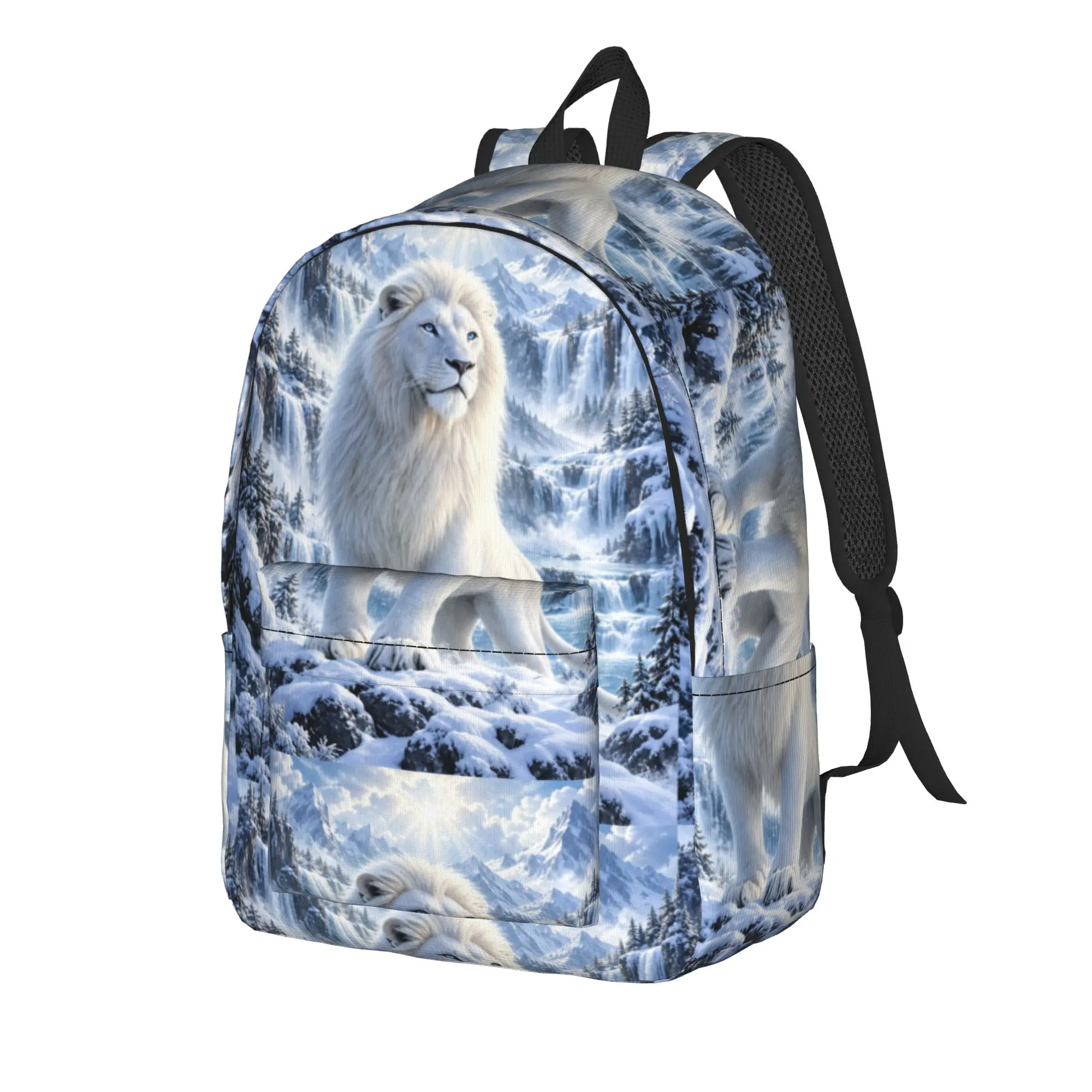 White Lion Single Digital Printed Backpack  Trekking Backpacks Teen Cute High School Bags High Quality Pattern Rucksack