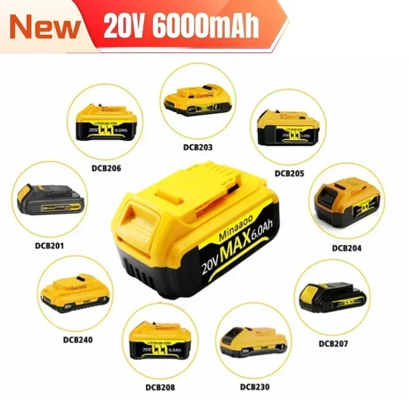 

DCB200 20V 6000mAh Lithium Replacement Battery For Dewalt 18V DCB184 DCB200 DCB182 DCB180 DCB181 DCB182 DCB201 DCB206