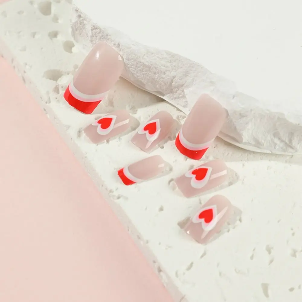 Destacável wearable manicure francês unhas falsas cabeça quadrada cobertura completa imprensa de unhas falsas em unhas femininas