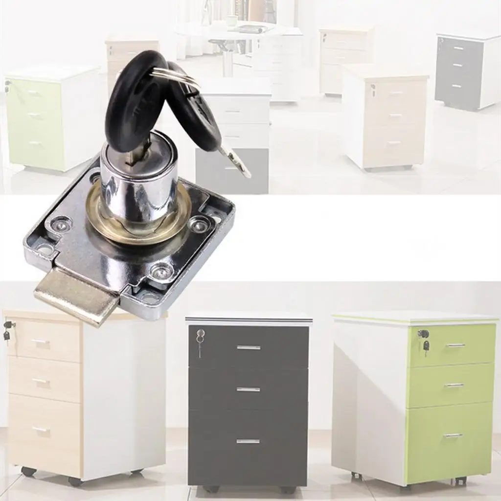 2xCam Lock Desk Drawer Lock with 2 Keys for Cupboard Mailbox File Cabinet D