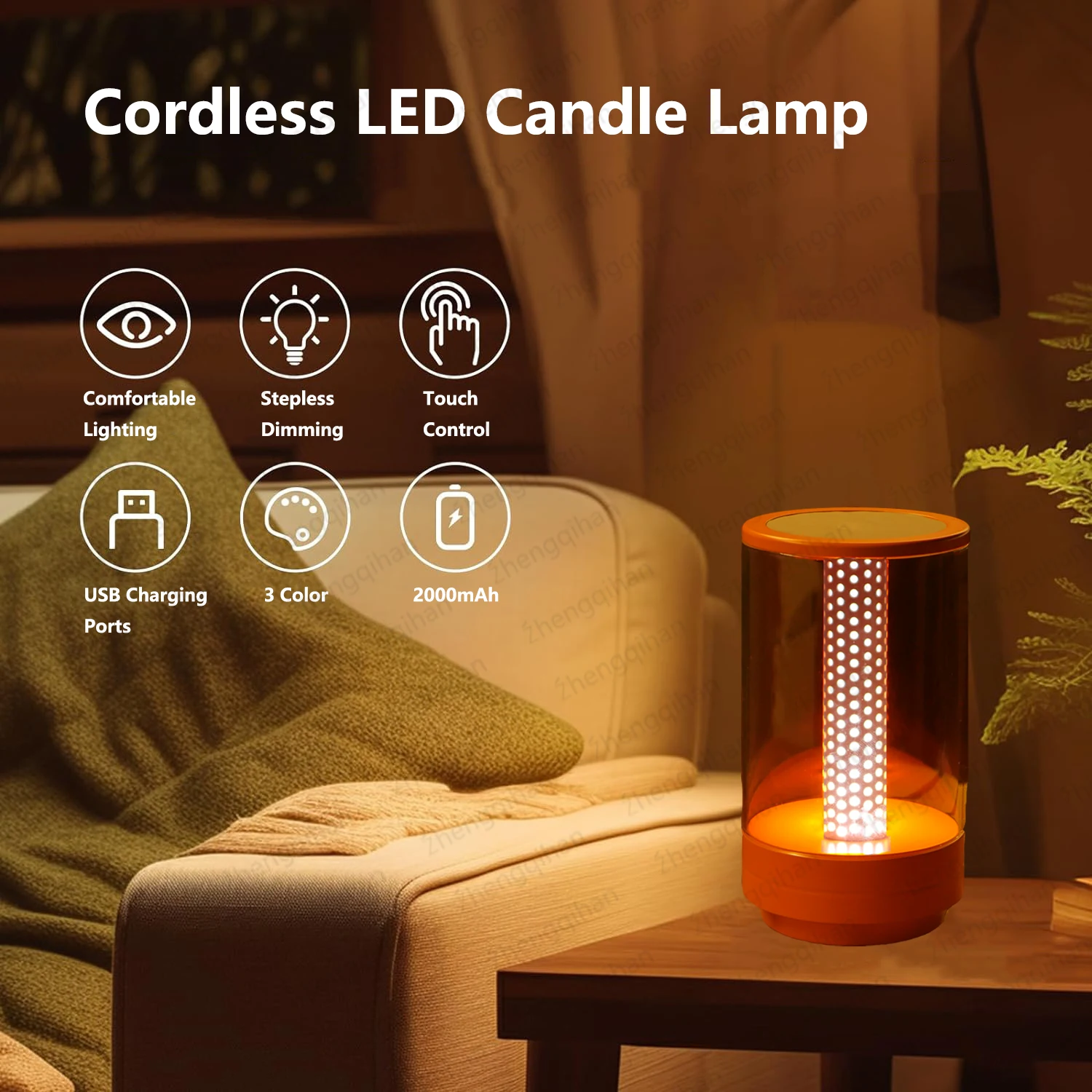 Wireless Led Candles With Rechargeable Touch Sensor Desktop Night Light Flames Light For Restaurant Bedroom Holiday Home Decor