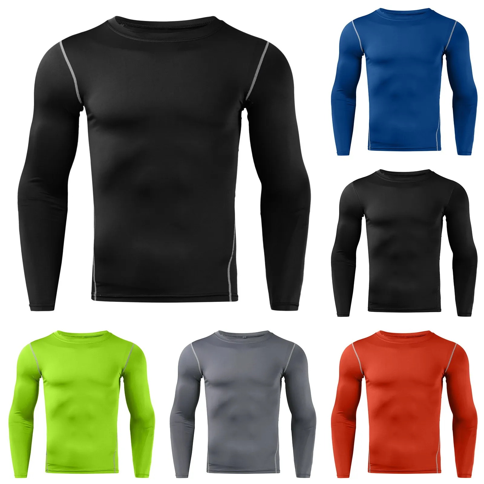 Men Bodybuilding Sport T-Shirt Quick Dry Running Shirt Long Sleeve Compression Top Gym T Shirt Men Fitness Tight Rashgard Blusa