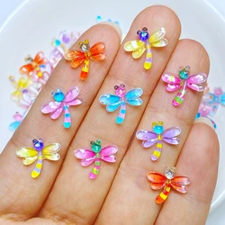 50Pcs New Cute Mini 11*12mm The Small Dragonfly Flat Back Resin Cabochons Scrapbooking DIY Jewelry Craft Decoration Accessorie