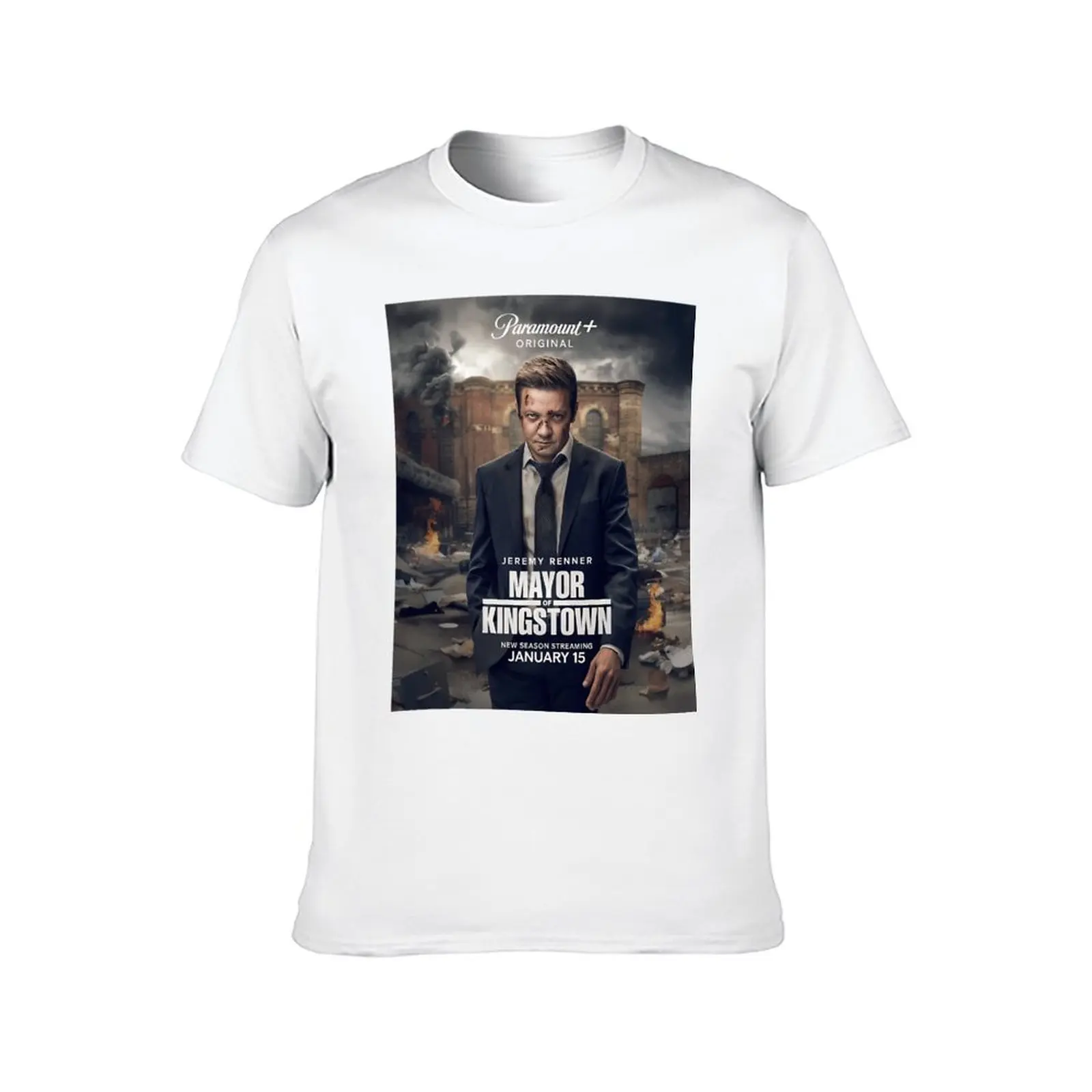 عمدة كينغستاون تي شيرت رجل تي شيرت للرجال عادية تي شيرت للرجل القطن مضحك تي شيرت