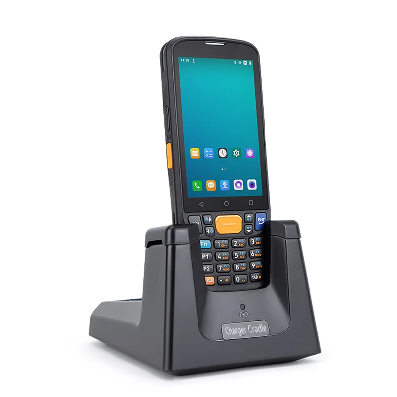 Rugged Android 11 Smart Mobile Data Terminal PDA 2D Barcode Scanner with 4G/Bluetooth/WiFi Hand Strap and Charging Dock