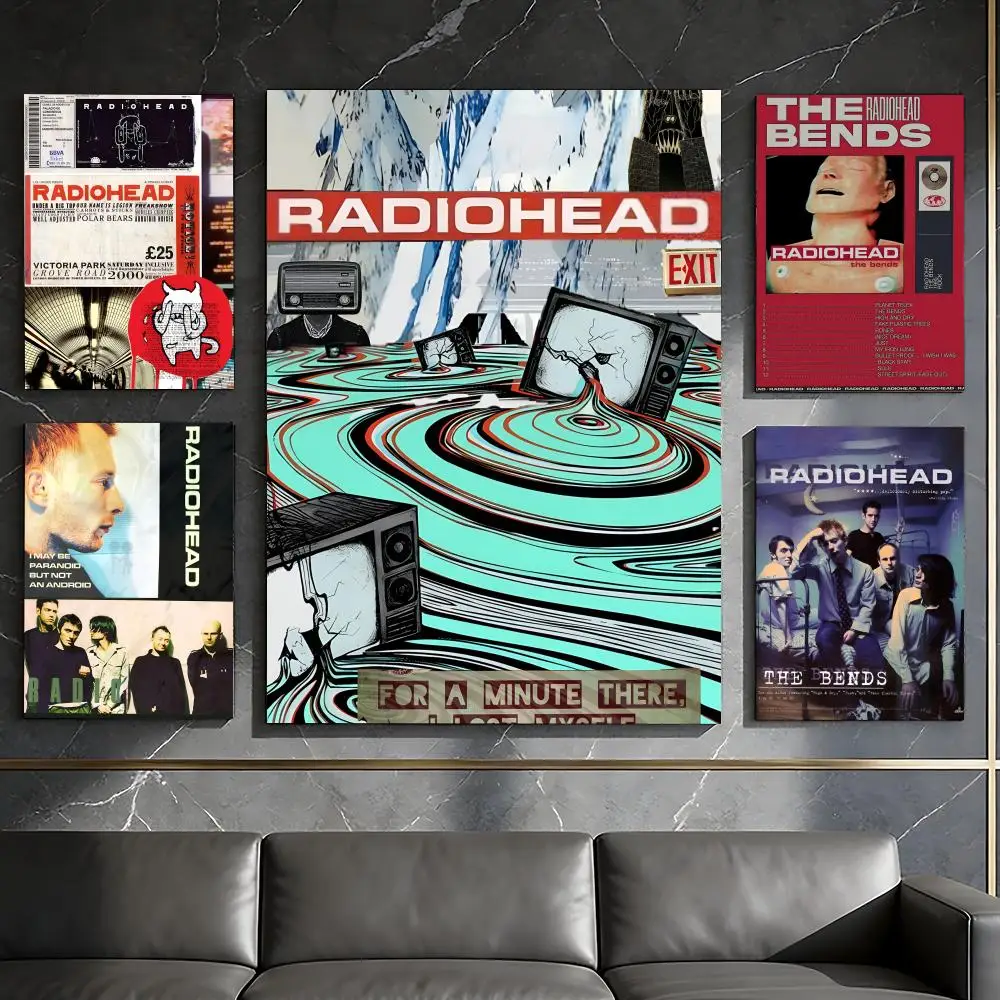 Rock Band R-Radiohead Cool Poster Waterproof Peel & Stick Wall Sticker Self Adhesive Art Decor For Living Room Bedroom