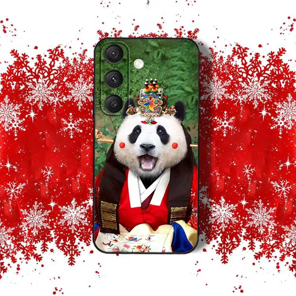 Panda fubao blanco y negro para Samsung S22,S24,S25,S23,S20,S30,S21,Ultra,4G,Plus,5G,Fe,Lite negro Allover print Phone Case