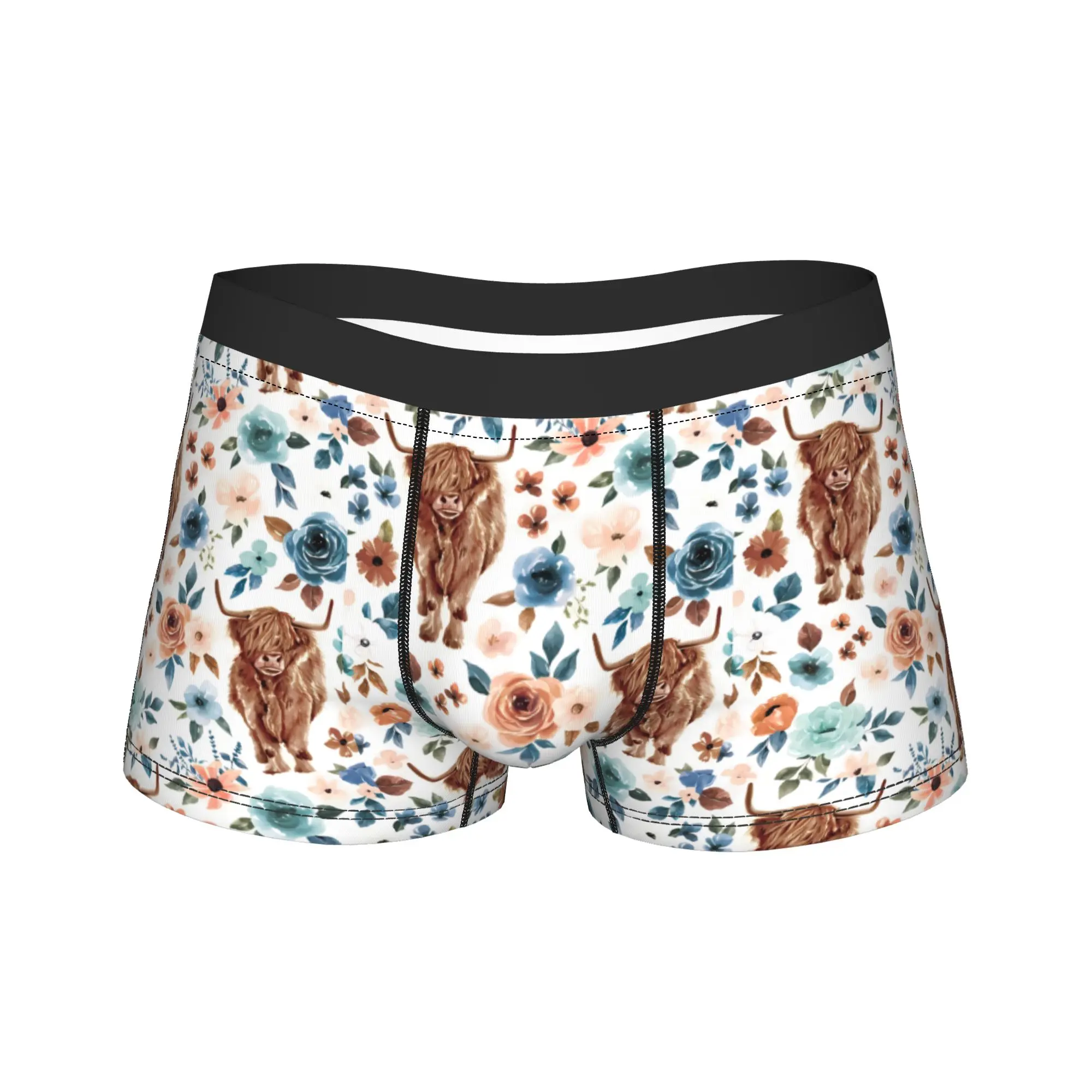 

Мужские дышащие трусы-боксеры Highland Cow, эластичное нижнее белье со стильным принтом, удобная повседневная одежда для ежедневного ношения