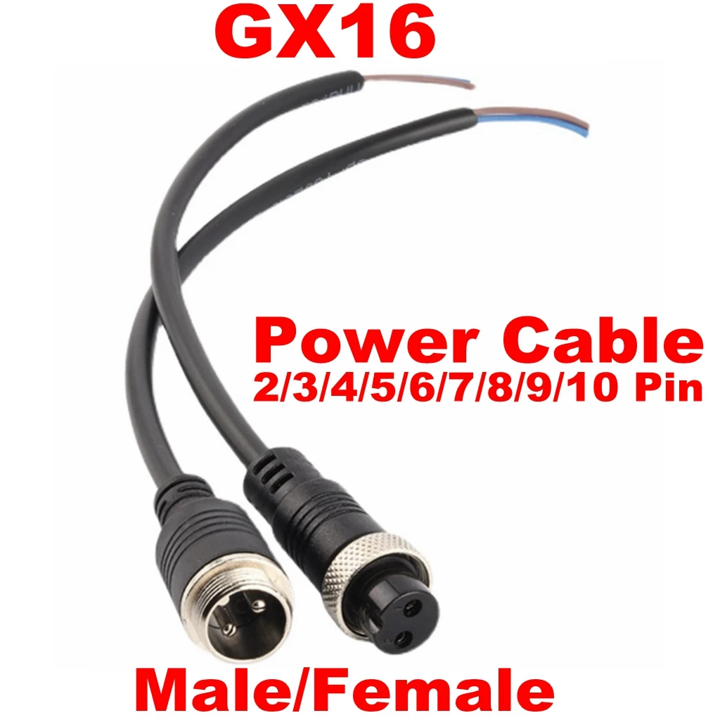 1pcs  GX16 2 3 4 5 6 7 8 10 Pin Male /Female Extension Cable GX-16 Aviation Wire Connector for CCTV Camera Security DVR 2m