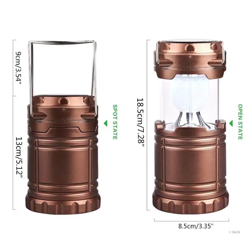 Portable Solar 6 LED Night Light USB Rechargeable Lantern Camping Hiking Lamp