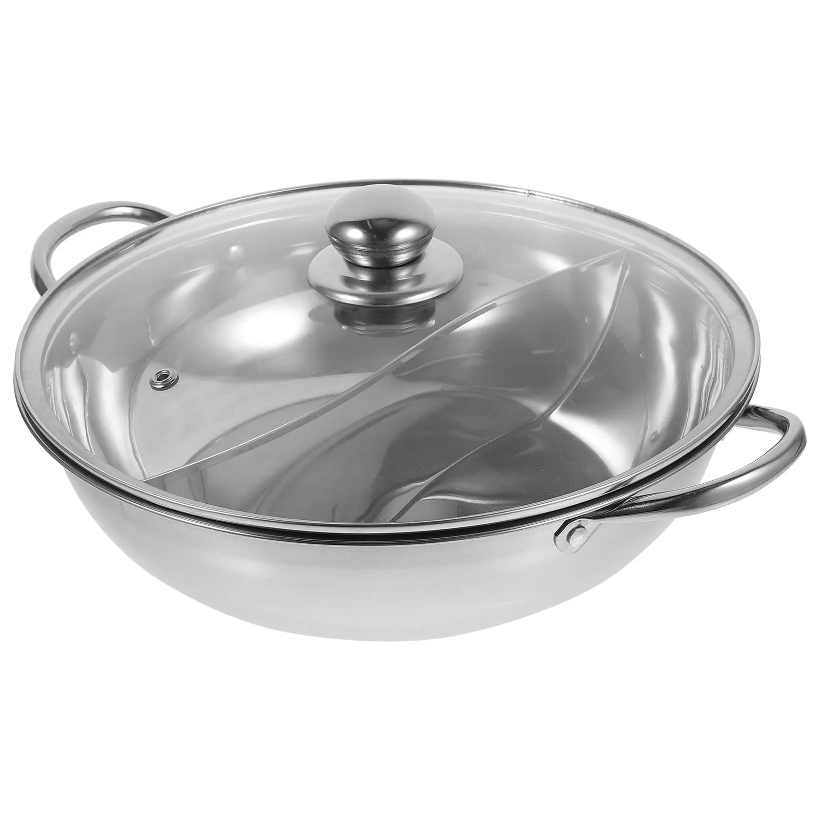 

Горшок с двойным вкусом, разделенный утолщенный горячий горшок, бытовой кухонный индукционная газовая плита, практичная сковорода для приготовления пищи