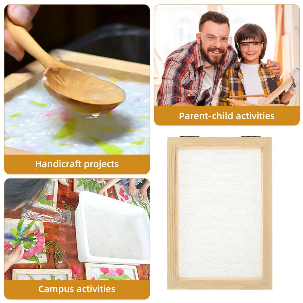 

2pcs Wooden Paper Making Frame Paper Making Mould DIY Paper Making Screen children DIY Handcraft Papermaking Learning supplies