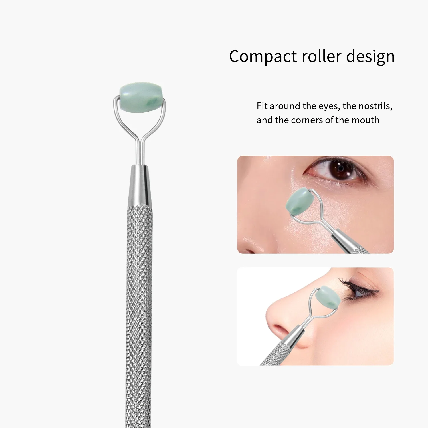 3 قطعة/المجموعة تدليك الوجه رفع أدوات الفولاذ المقاوم للصدأ غوا شا مجلس الطبيعية اليشم الأسطوانة العين مدلك الأذن نقطة الوخز قلم تدليك #4