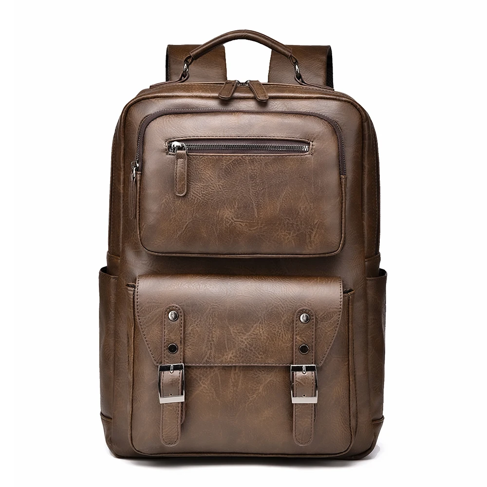 

Новый мужской рюкзак в стиле ретро, кожаный водонепроницаемый дорожный рюкзак, 15,6-дюймовая сумка для ноутбука, школьная сумка mochilas de hombre рюкзак мужской
