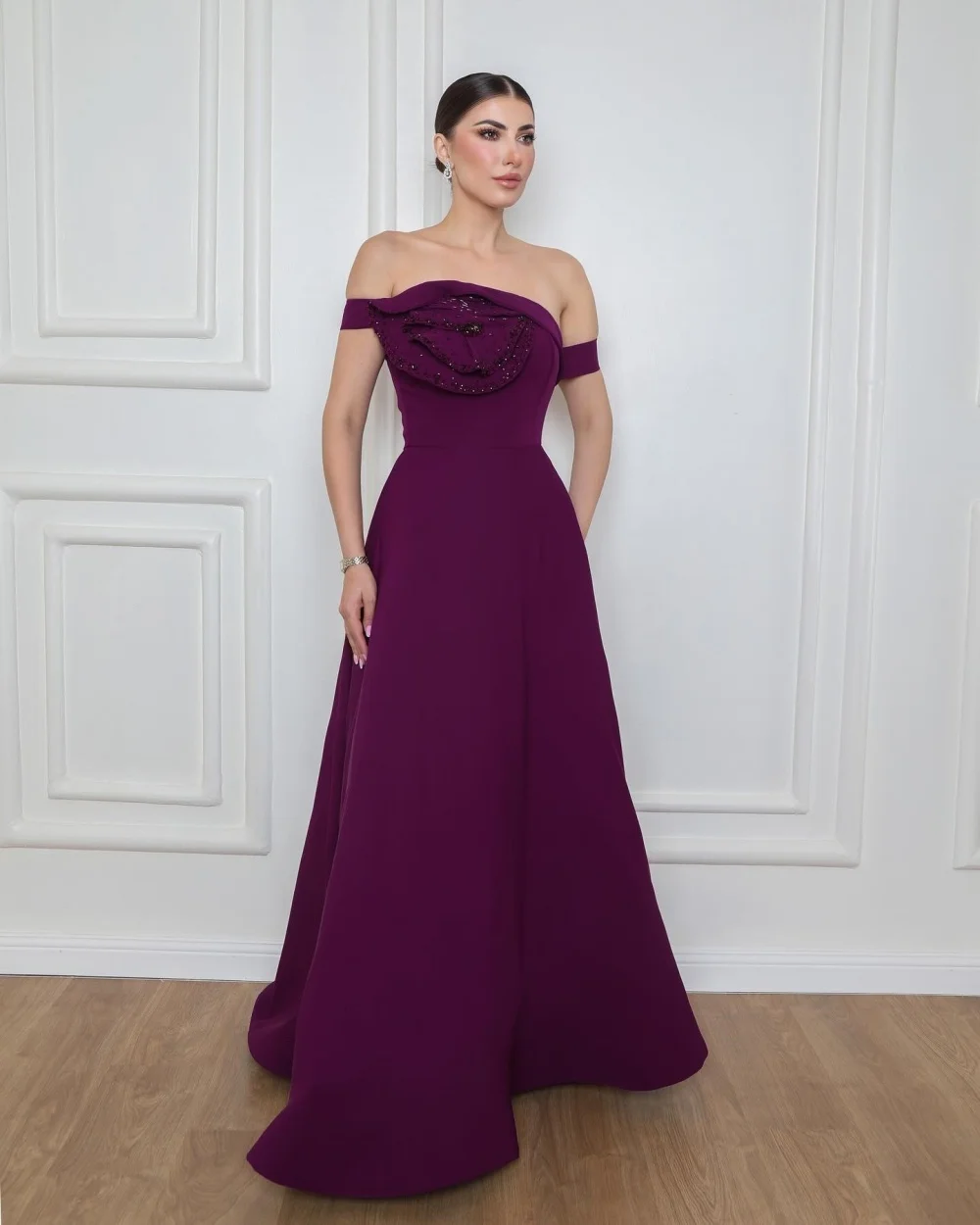 

Customized Jersey Handmade Flower Sequined A-line Long Dresses Bespoke Occasion Party Gown Elegant Evening Sparkle