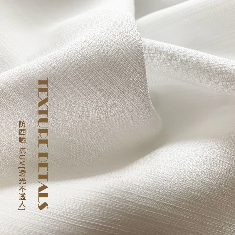 Custom Size!! Korean Style Luxurious White Sheer Curtains for Living Room Window Solid Color Voiles Tulle Curtain for Bedroom