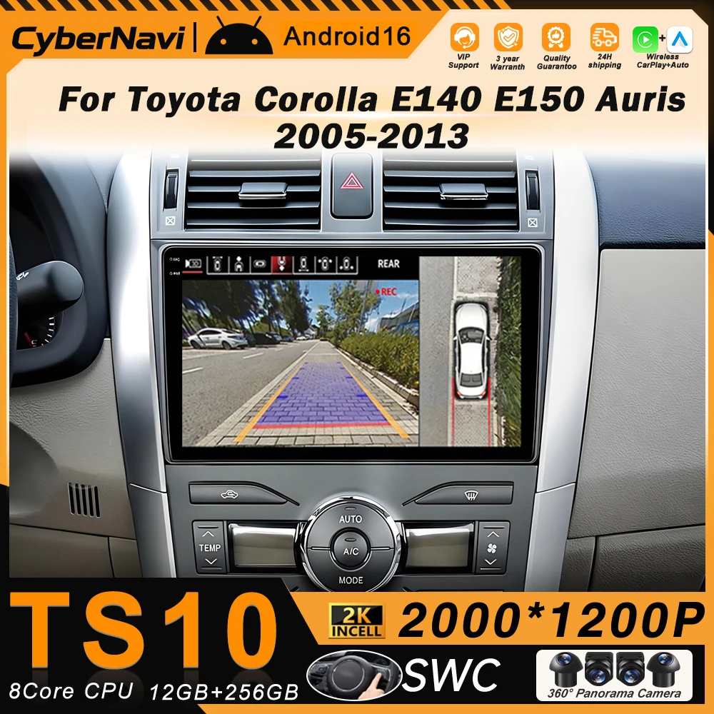Android Car Radio Carplay For Toyota Auris Corolla Levin E150 2005-2013 2 Din Multimedia Navigation WIFI 4G SWC Bluetooth Stereo