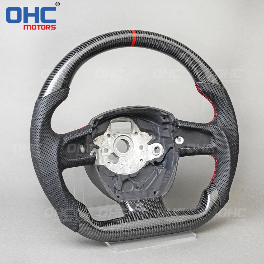 Car Steering Wheel For audis A3 A4 A5 B8 A6 Q5 Q7 2005 to 2011 100% Real Carbon Fiber Steering Wheel ohc motors